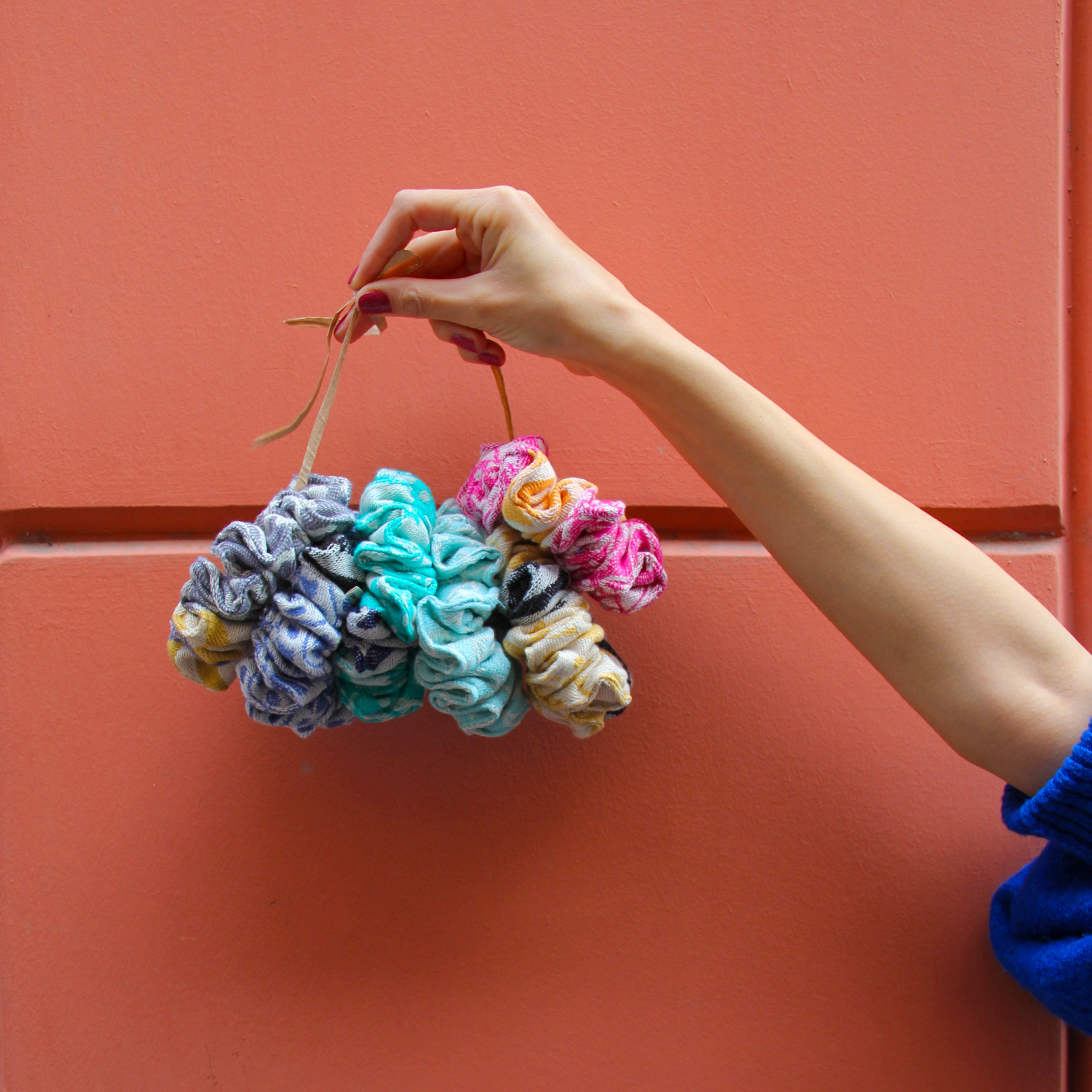 Blue 'Adinkra' Scrunchie Toka